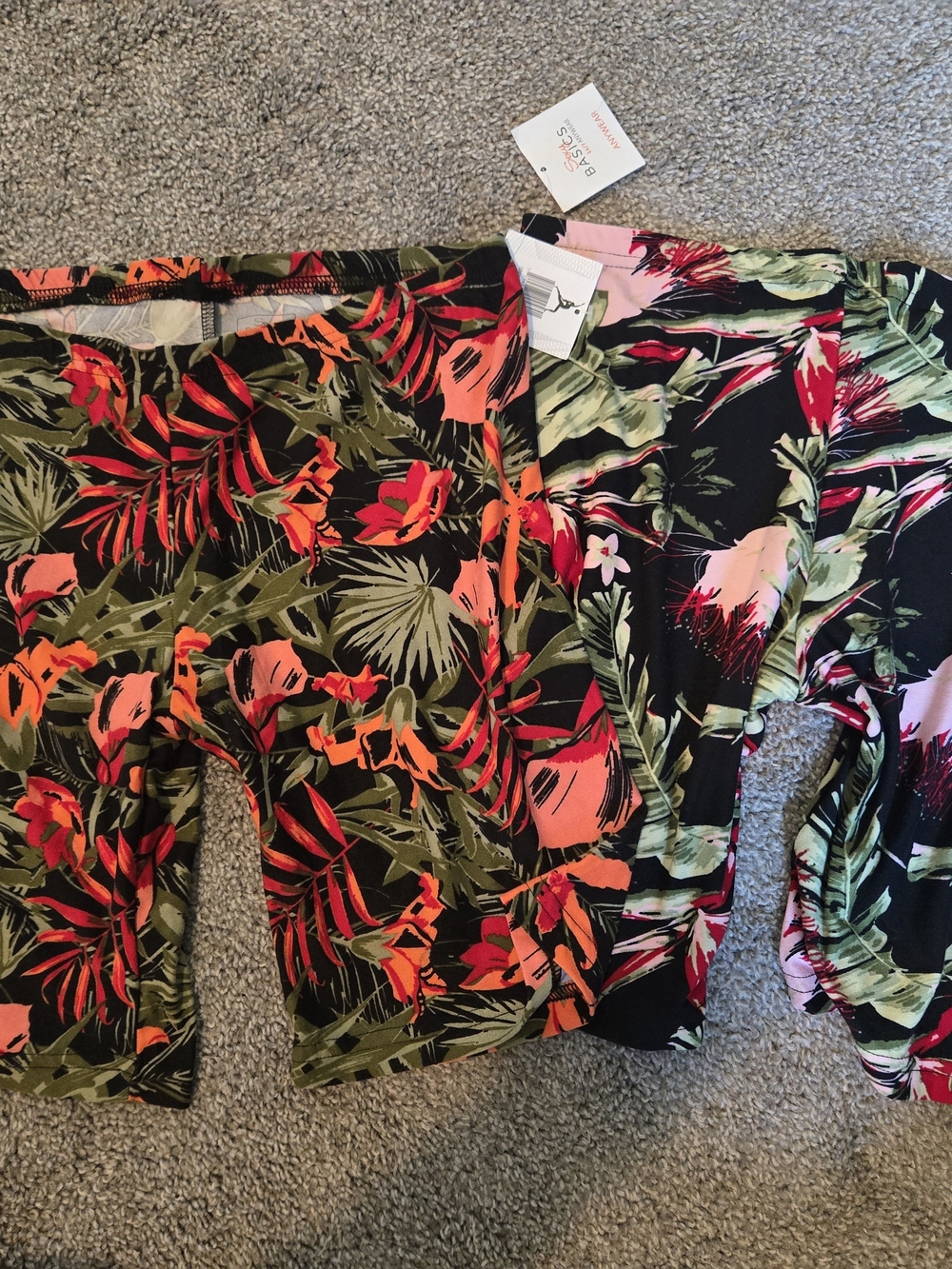 2 Pairs Of Floral Print Mid-Length Women's Shorts MEDIUM